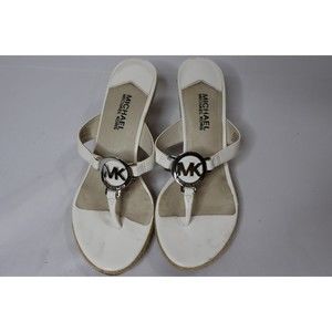 Michael Kors Palm Beach Shoes Thong Women's Heels Sandals White